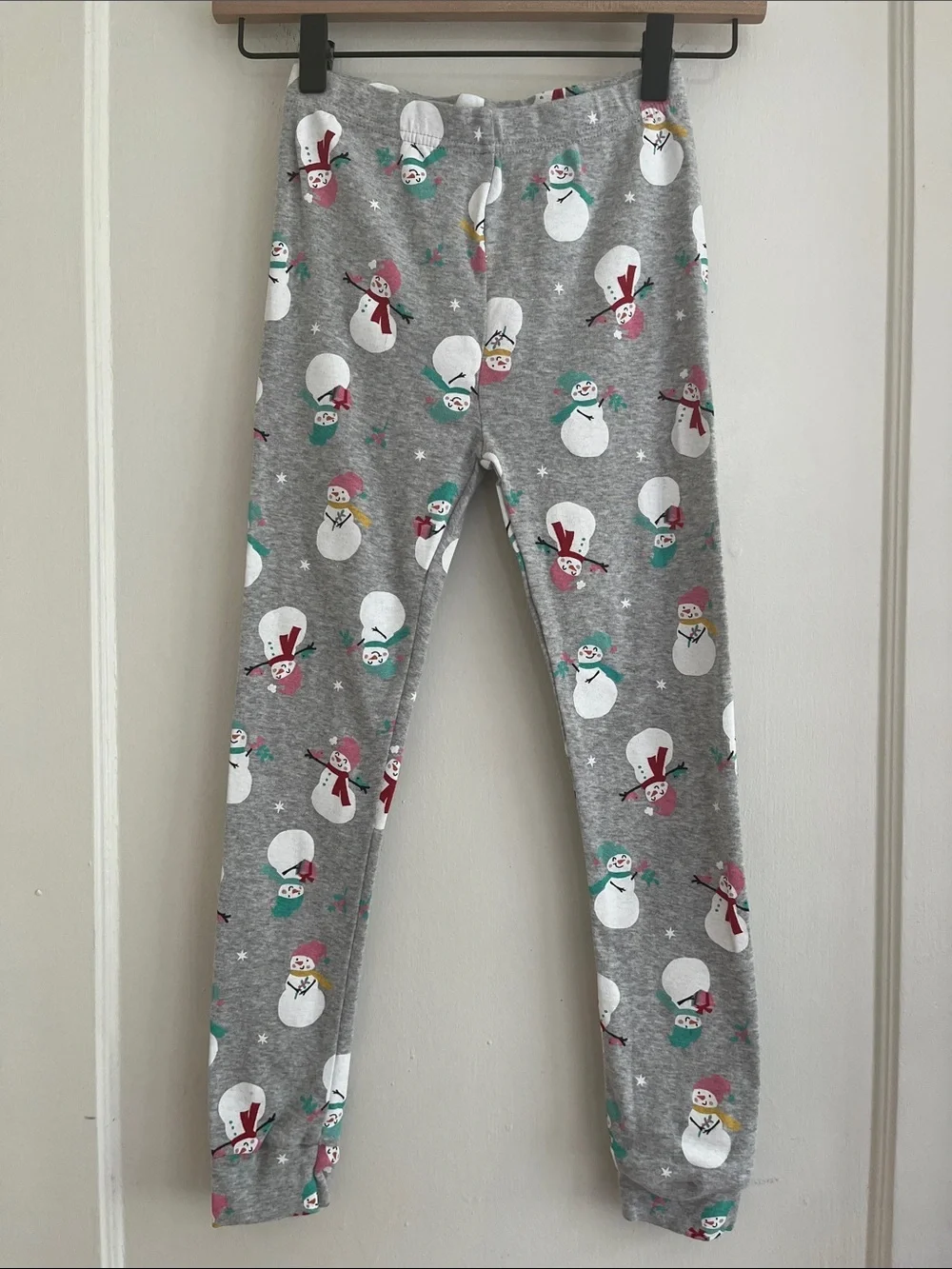 Carter’s Size 7 100% Cotton Holiday Matching Pajamas Set Snowman PJs Top & Pants